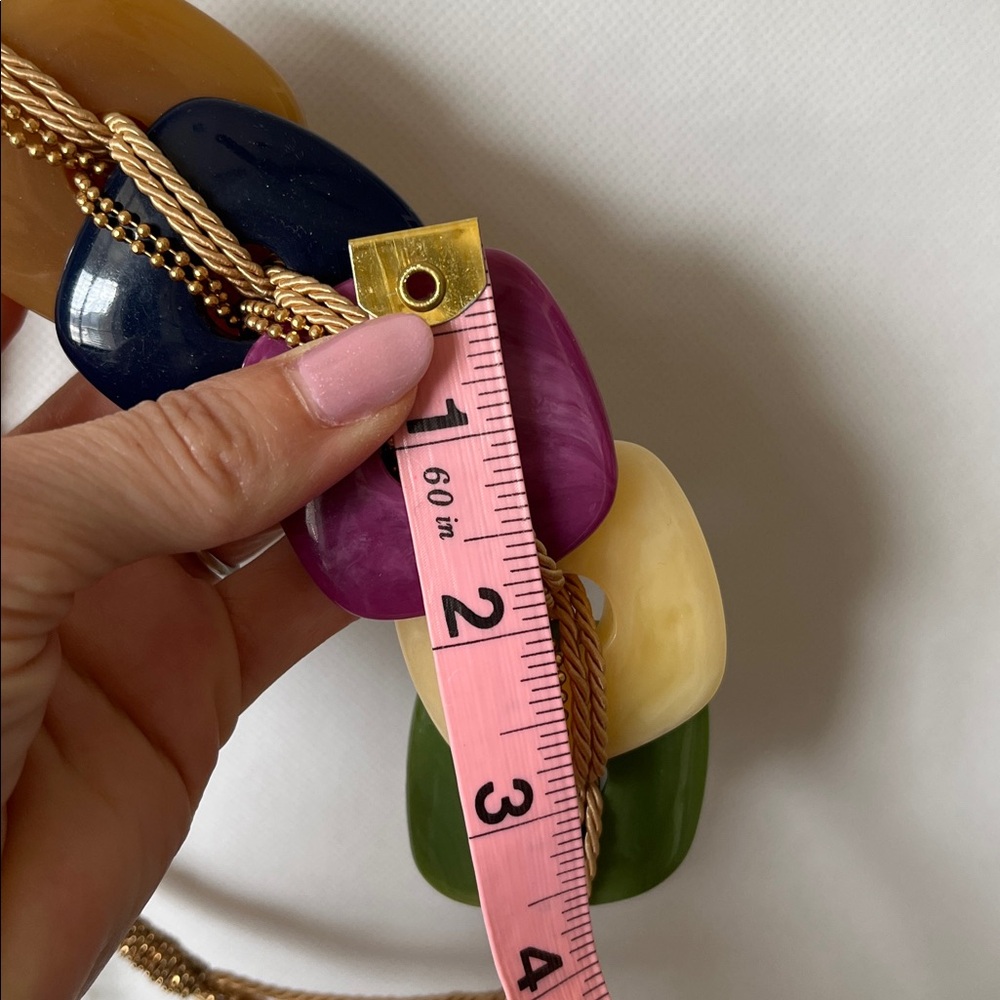 Chico’s Chunky Multi Color Statement Necklace Gol… - image 6